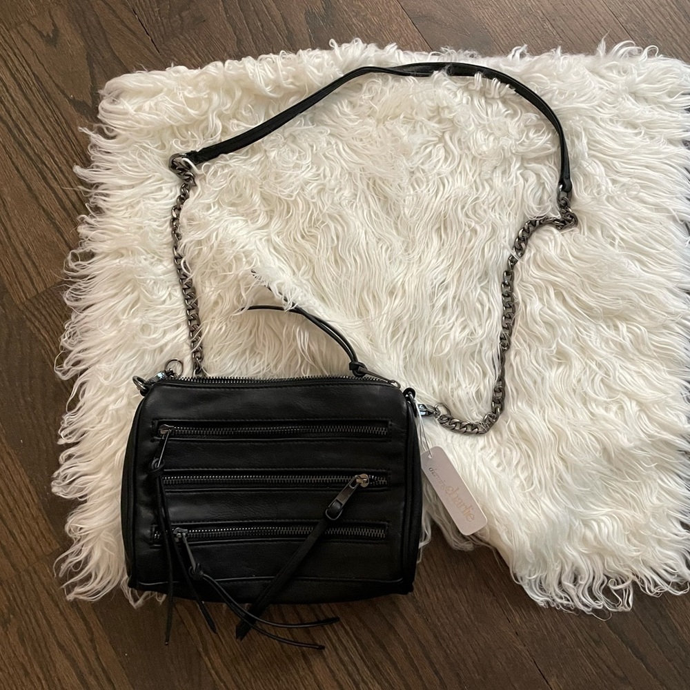 Charming Charlie Black Purse w Silver Chain Strap